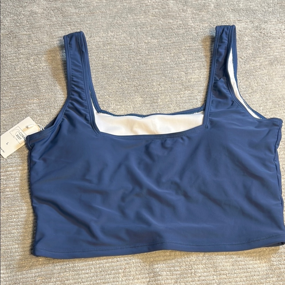 Classic Square-Neck Navy Bikini Top